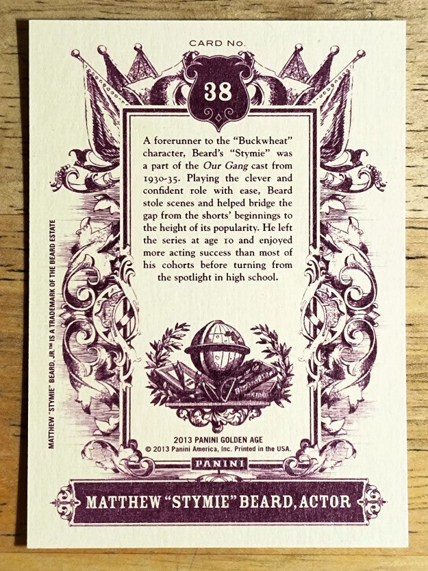 2013 Panini Golden Age #38 Stymie Beard