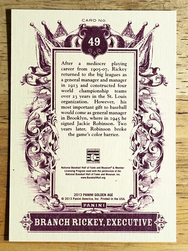 2013 Panini Golden Age #49 Branch Rickey