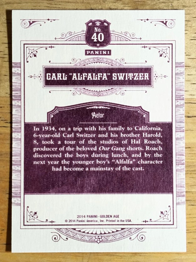 2014 Panini Golden Age #40 Carl Alfalfa Switzer