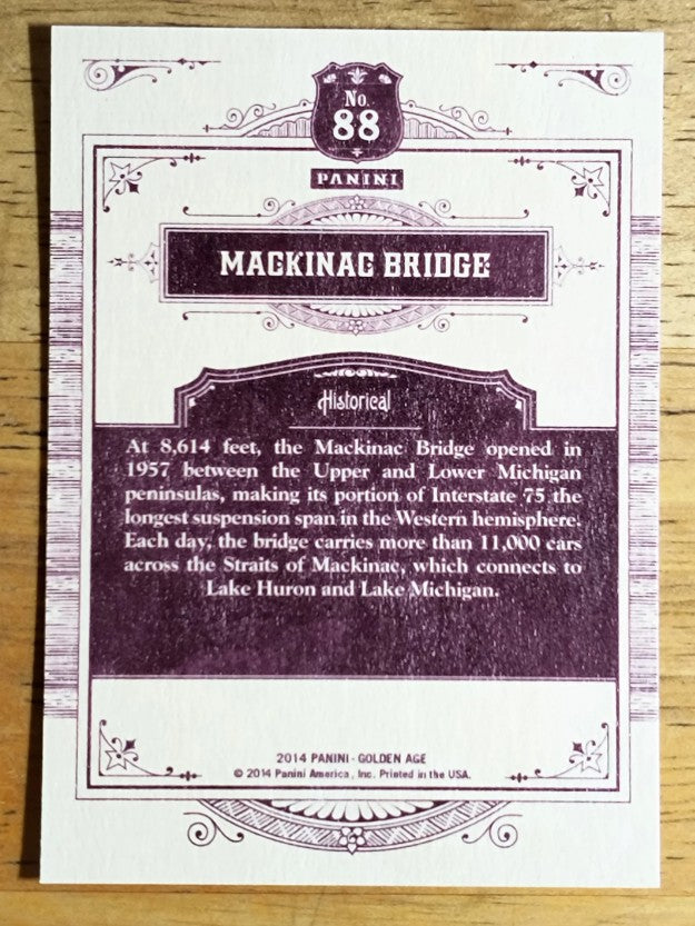 2014 Panini Golden Age #88 Mackinac Bridge