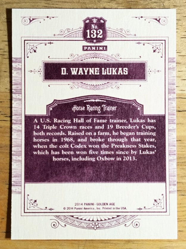 2014 Panini Golden Age #132 D. Wayne Lukas