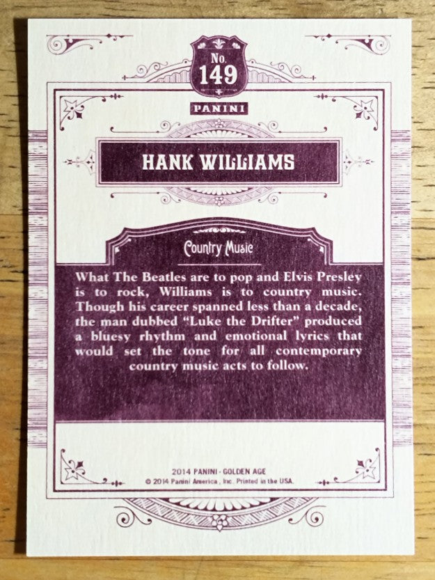 2014 Panini Golden Age #149 Hank Williams