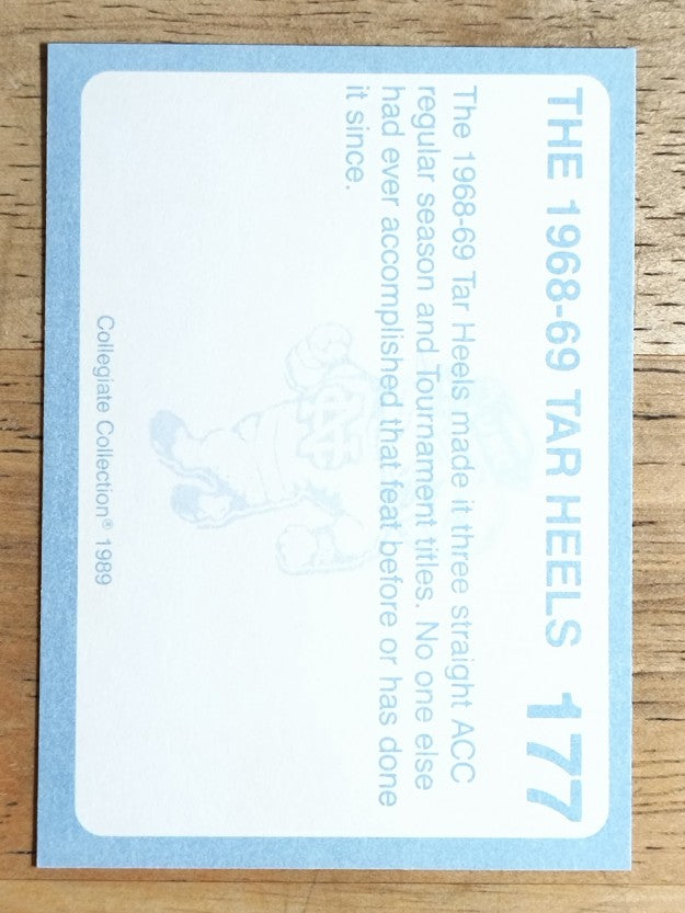 1989-90 North Carolina Collegiate Collection #177 1968-69 Tar Heels