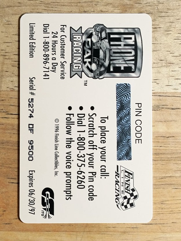 1996 Finish Line Phone Pak #26 Ted Musgrave