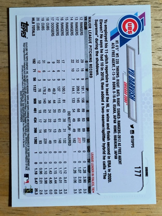 2021 Topps Chrome #177 Yu Darvish