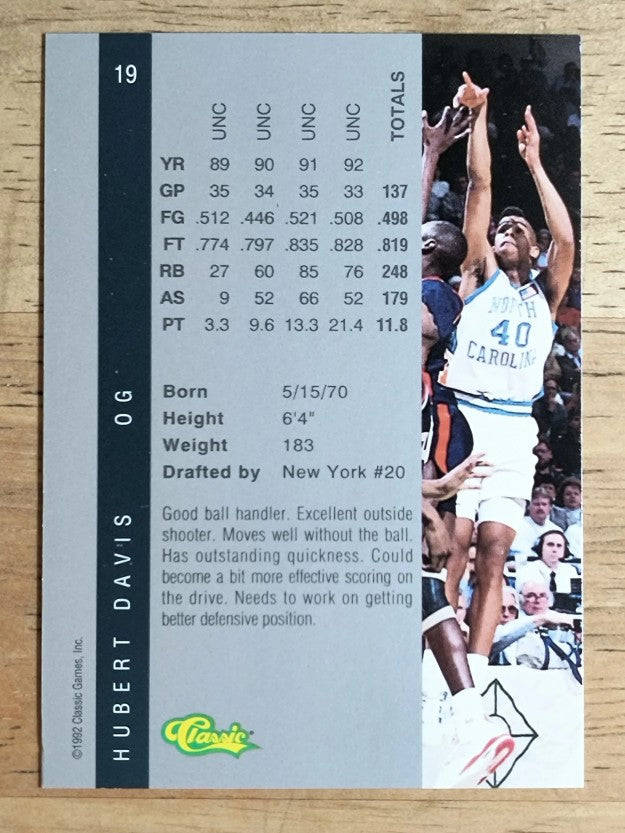 1992 Classic Four Sport #19 Hubert Davis
