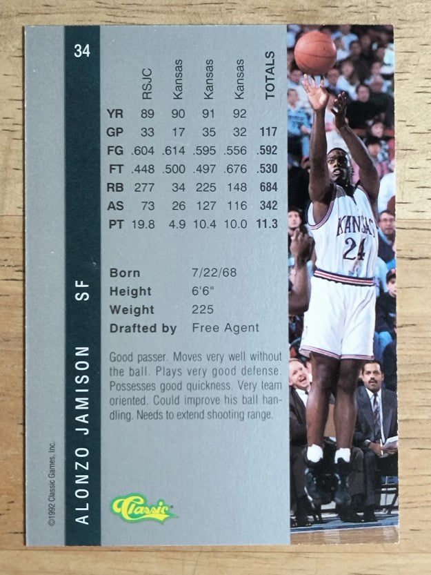 1992 Classic Four Sport #34 Alonzo Jamison