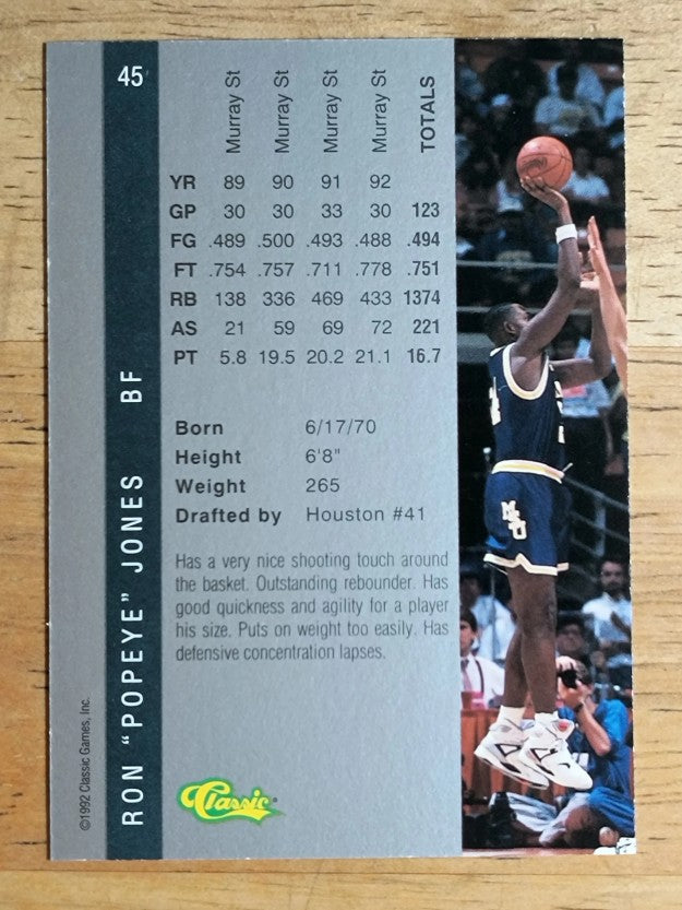 1992 Classic Four Sport #45 Popeye Jones