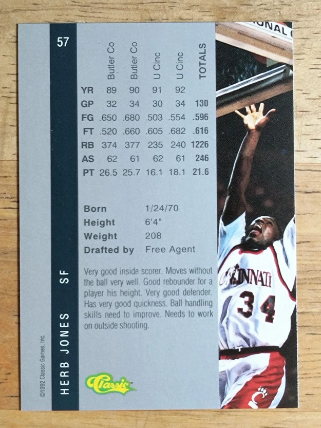 1992 Classic Four Sport #57 Herb Jones