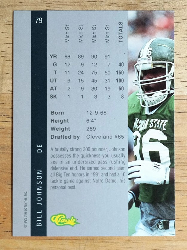 1992 Classic Four Sport #79 Bill Johnson