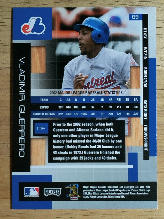 2003 Absolute Memorabilia #89 Vladimir Guerrero