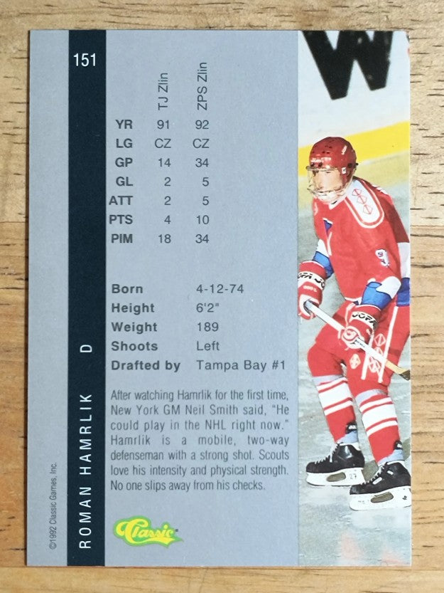 1992 Classic Four Sport #151 Roman Hamrlik