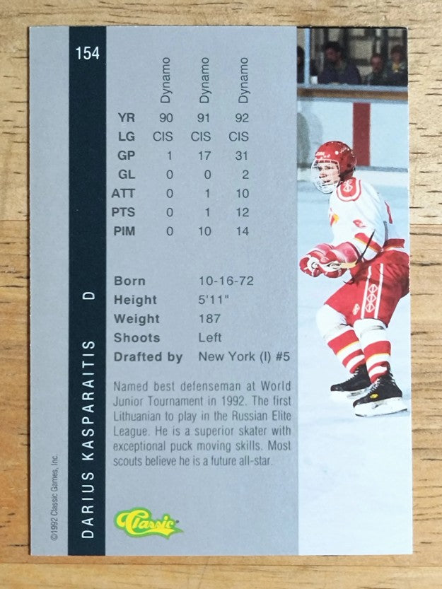 1992 Classic Four Sport #154 Darius Kasparaitis