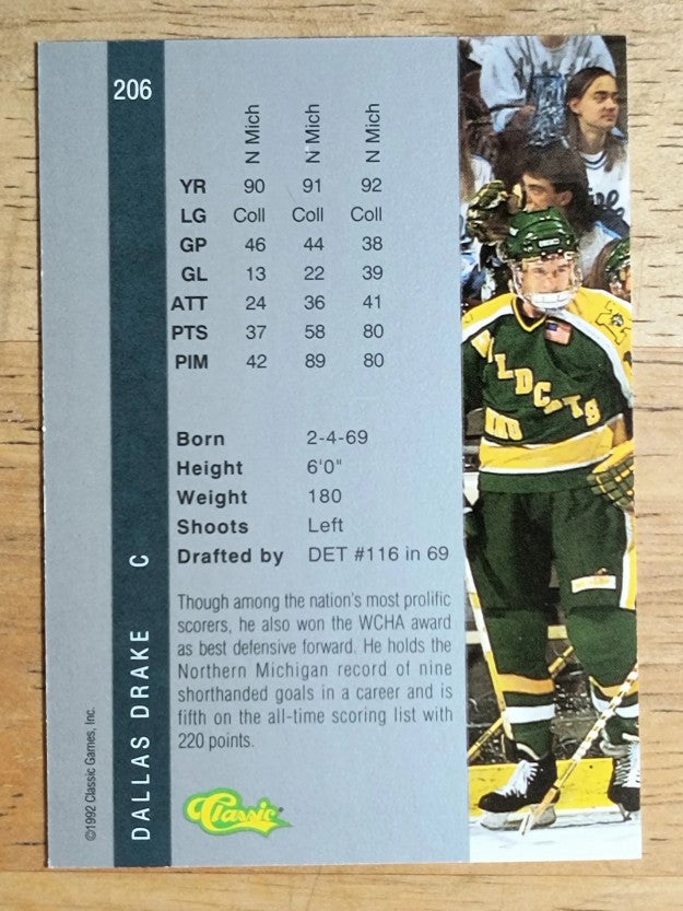 1992 Classic Four Sport #206 Dallas Drake