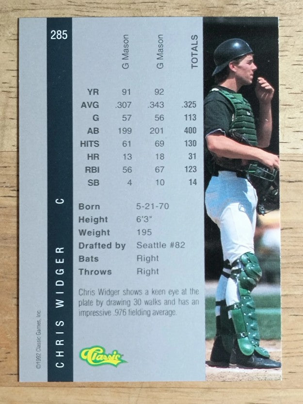 1992 Classic Four Sport #285 Chris Widger