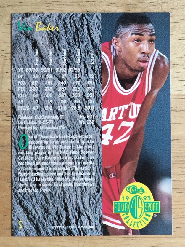 1993 Classic Four Sport #5 Vin Baker