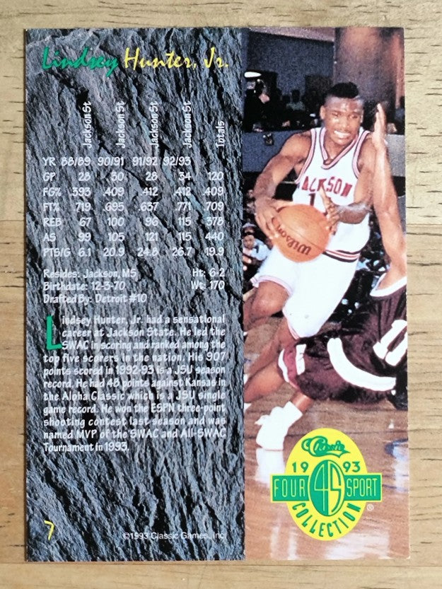 1993 Classic Four Sport #7 Lindsey Hunter