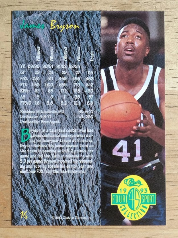 1993 Classic Four Sport #16 James Bryson