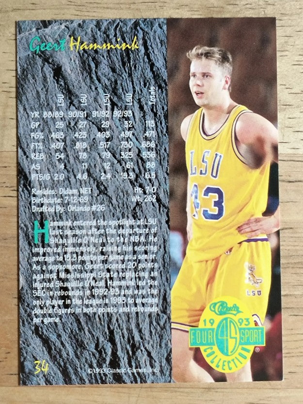 1993 Classic Four Sport #34 Geert Hammink