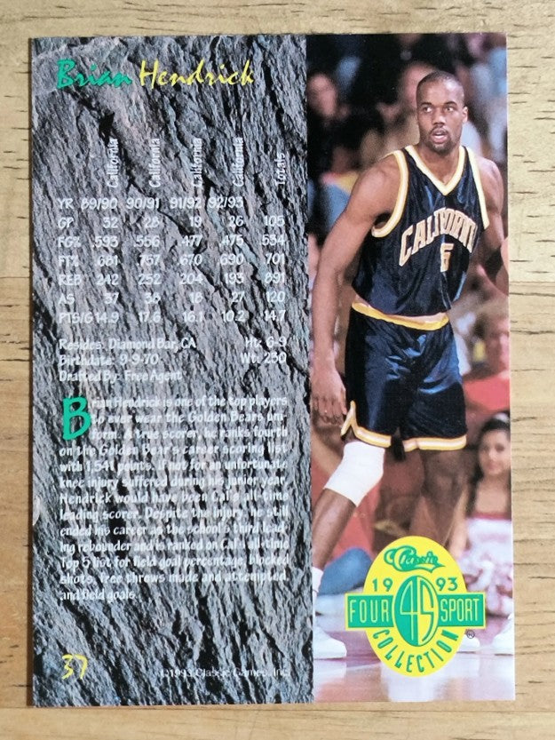 1993 Classic Four Sport #37 Brian Hendrick