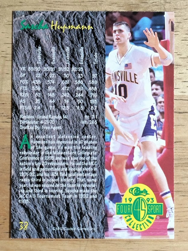1993 Classic Four Sport #38 Sascha Hupmann