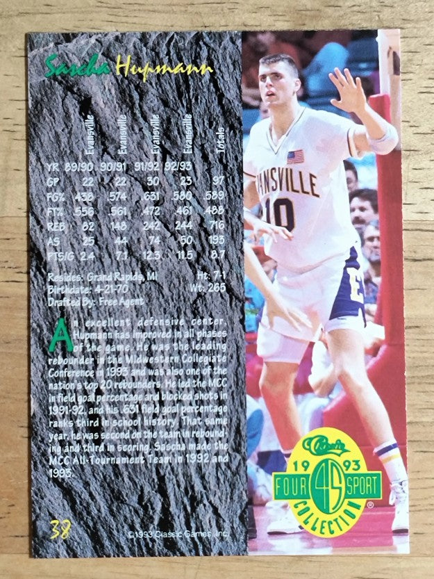 1993 Classic Four Sport #38 Sascha Hupmann