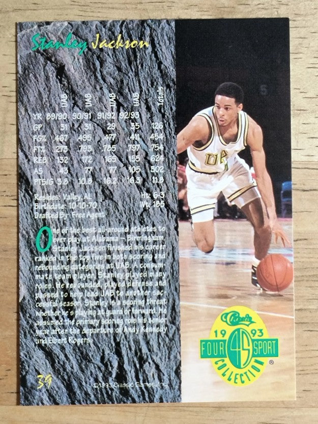 1993 Classic Four Sport #39 Stanley Jackson