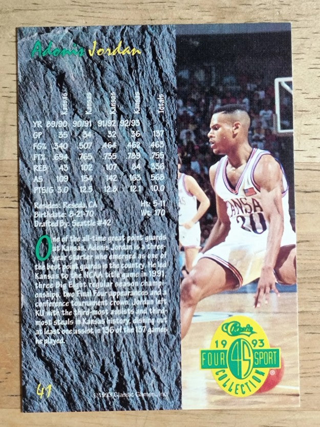 1993 Classic Four Sport #41 Adonis Jordan