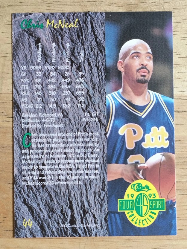 1993 Classic Four Sport #44 Chris McNeal