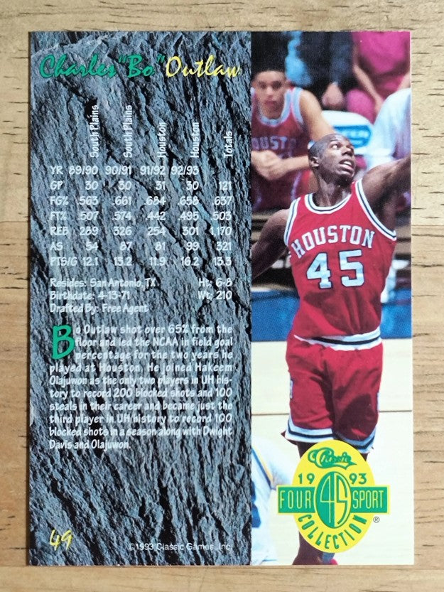 1993 Classic Four Sport #49 Charles Bo Outlaw