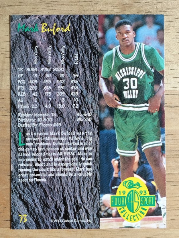 1993 Classic Four Sport #73 Mark Buford