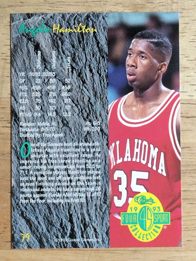1993 Classic Four Sport #79 Angelo Hamilton