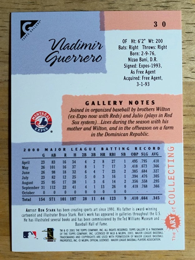 2001 Topps Gallery #30 Vladimir Guerrero