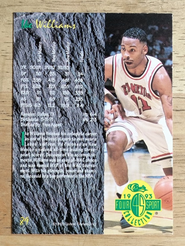 1993 Classic Four Sport #89 Ike Williams