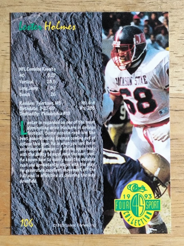 1993 Classic Four Sport #106 Lester Holmes