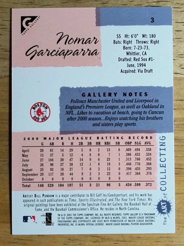 2001 Topps Gallery #3 Nomar Garciaparra