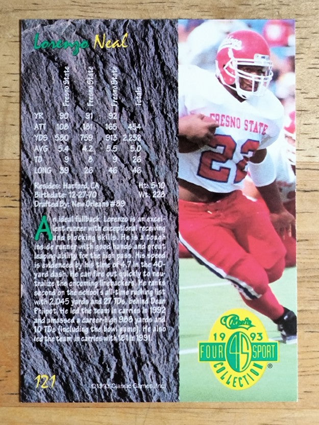 1993 Classic Four Sport #121 Lorenzo Neal