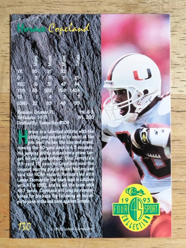 1993 Classic Four Sport #130 Horace Copeland
