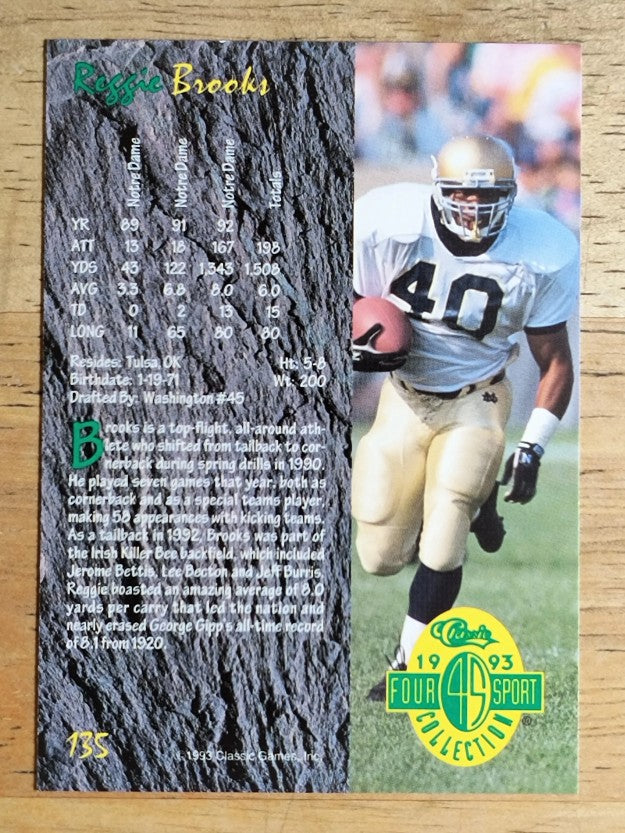 1993 Classic Four Sport #135 Reggie Brooks