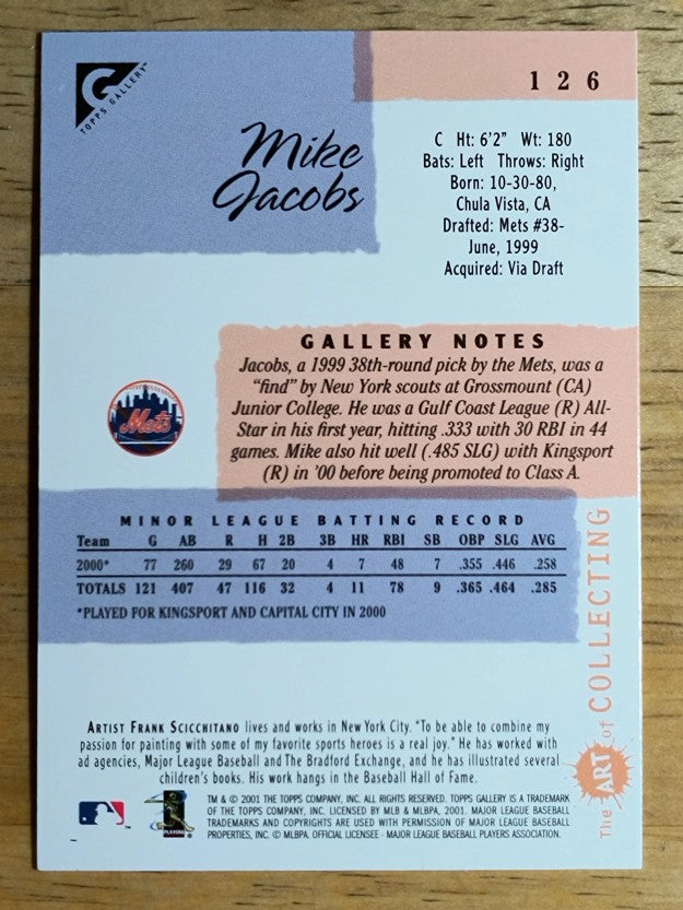 2001 Topps Gallery #126 Mike Jacobs RC
