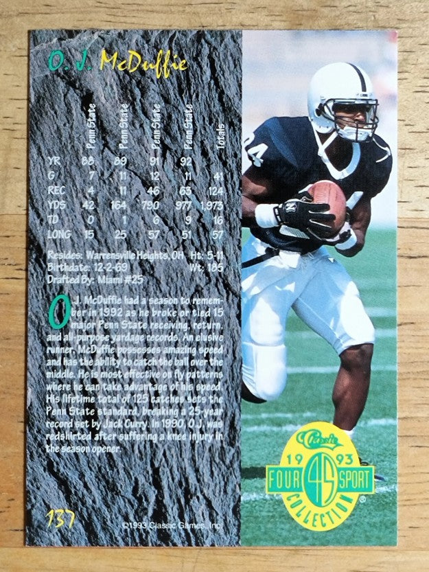 1993 Classic Four Sport #137 O.J. McDuffie