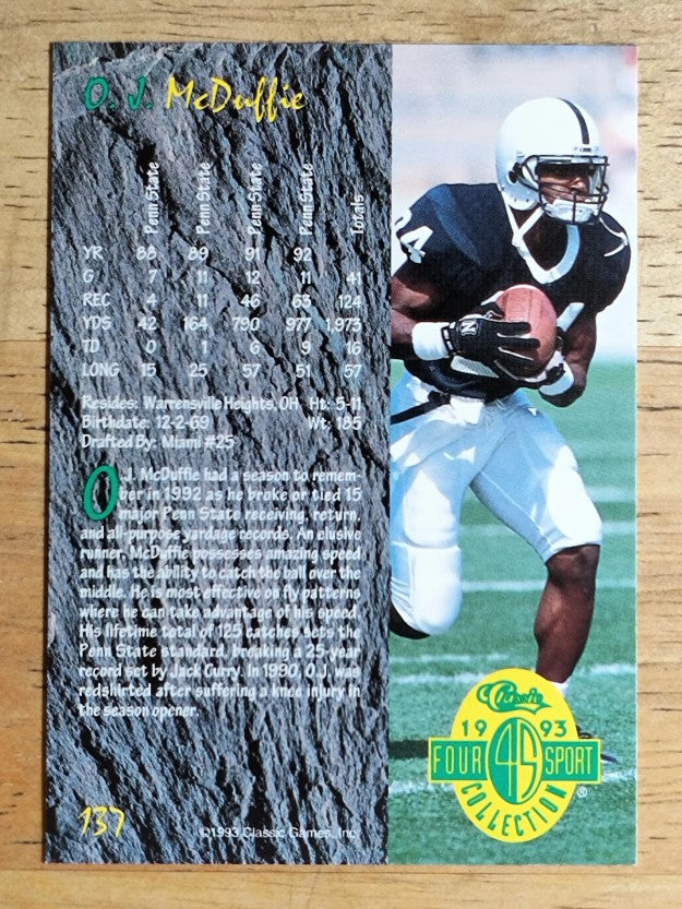 1993 Classic Four Sport #137 O.J. McDuffie