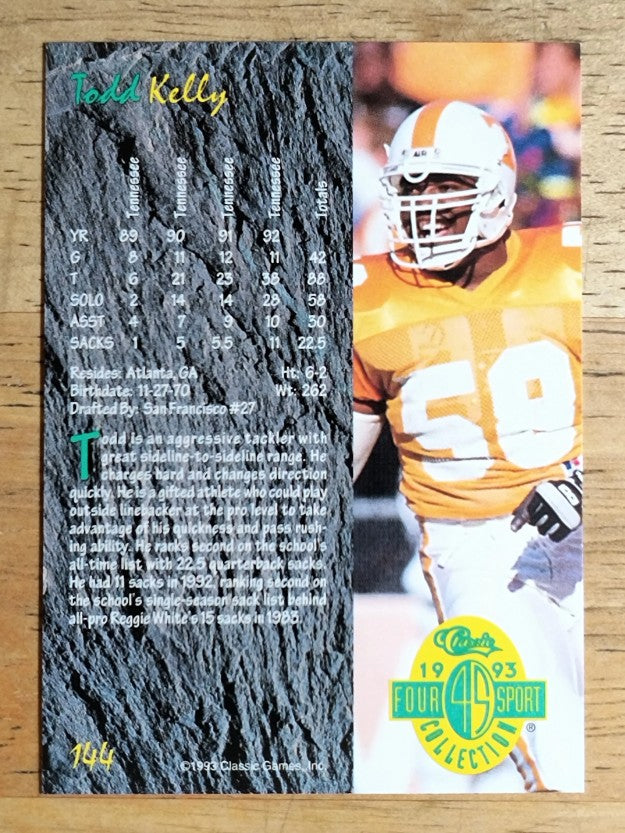 1993 Classic Four Sport #144 Todd Kelly