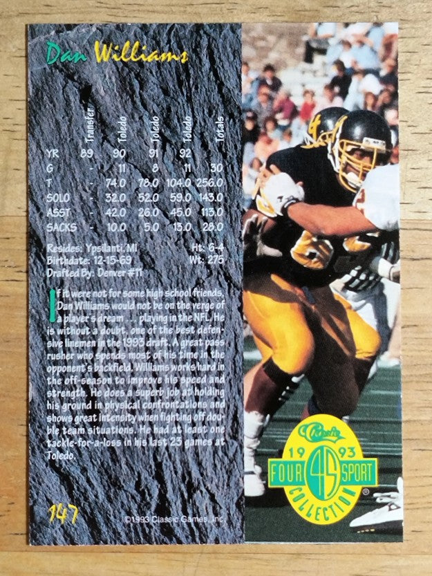 1993 Classic Four Sport #147 Dan Williams