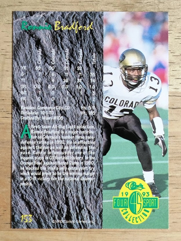 1993 Classic Four Sport #153 Ronnie Bradford