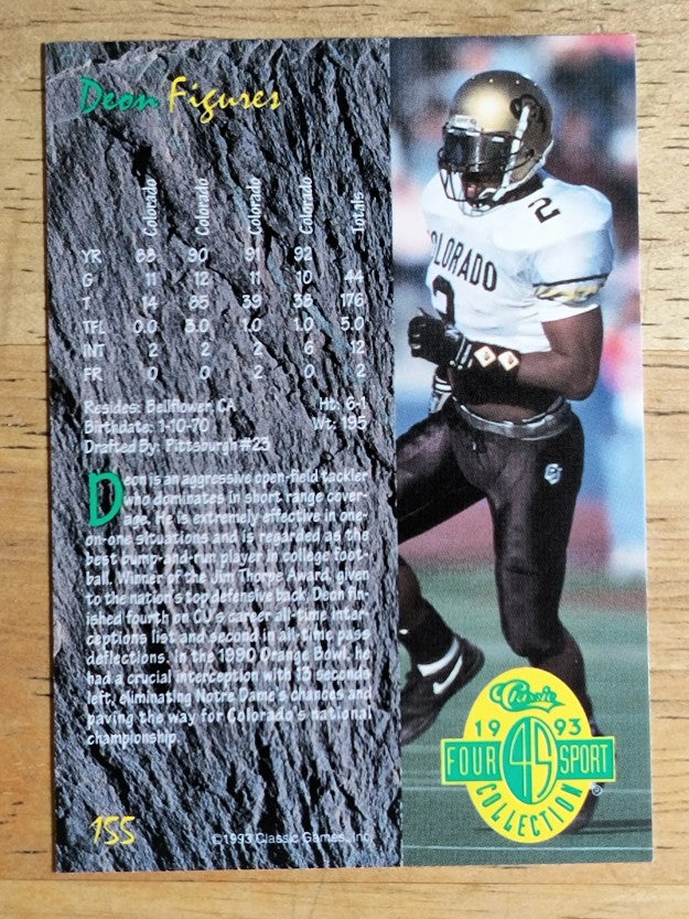 1993 Classic Four Sport #155 Deon Figures