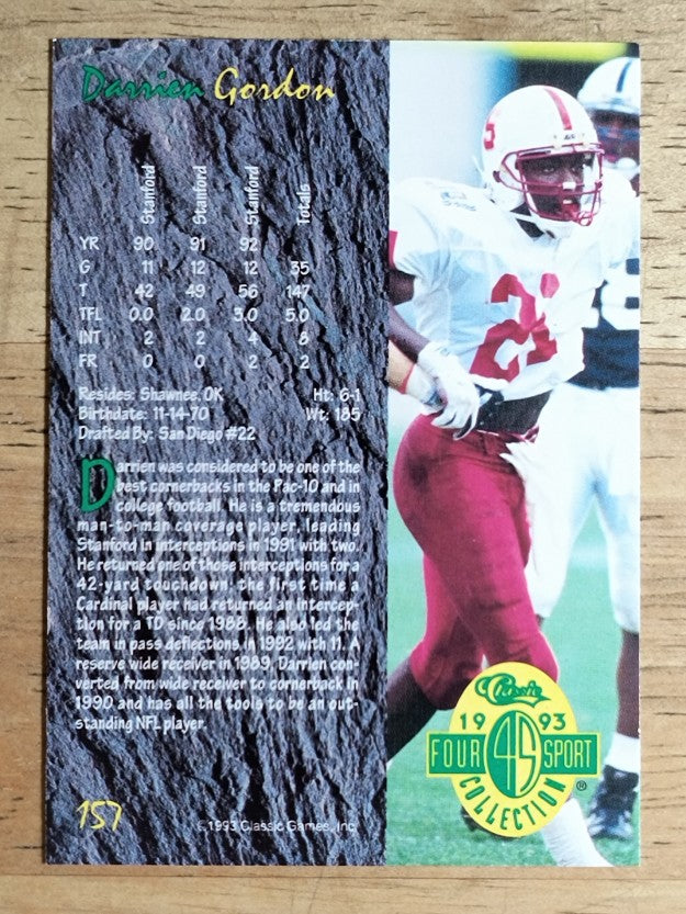 1993 Classic Four Sport #157 Darrien Gordon