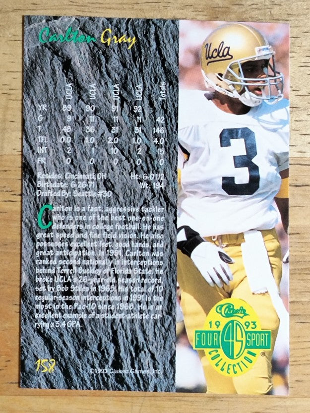 1993 Classic Four Sport #158 Carlton Gray