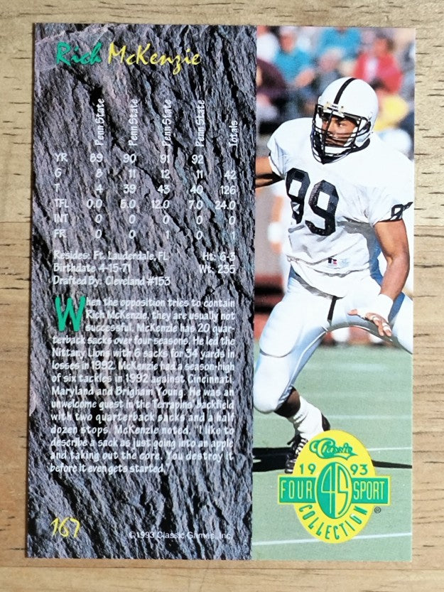 1993 Classic Four Sport #167 Rich McKenzie