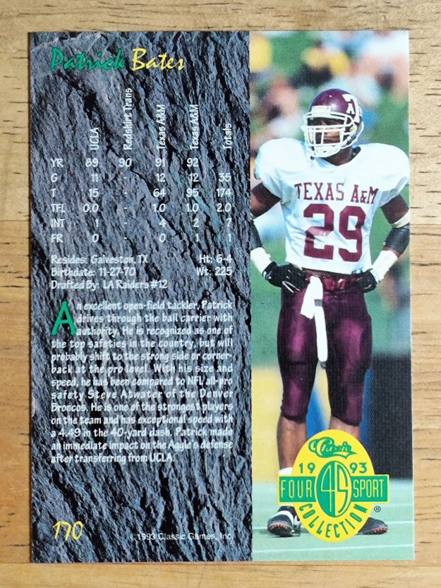 1993 Classic Four Sport #170 Patrick Bates